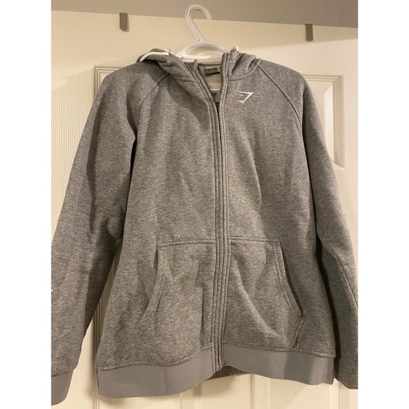 Medium Grey GYMSHARK fleece lined zip up worn once! - Picture 1 of 3